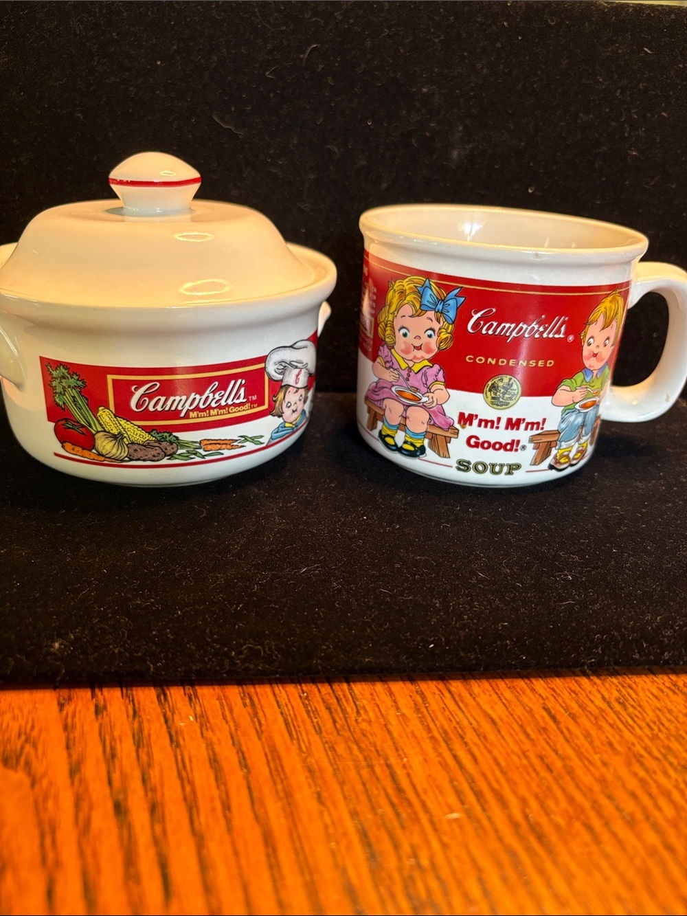 Campbell's Red Condensed Soup Mug with Covered Bowl - Vintage Style
